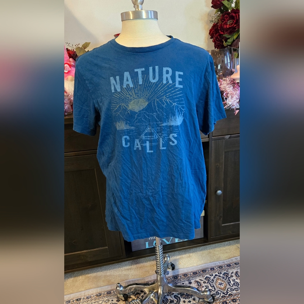 Nature Calls Blue Graphic T-Shirt